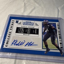 2019 Contenders Draft Picks Collegiate Ticket Blue Foil Khalil Hodge Auto