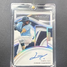 2023 Panini Immaculate Prospect Patch Auto Junior Caminero #50 /25 Rays