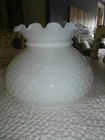 Vintage Hobnail Milk Glass (RUFFLED TOP) Huricane Lamp Shade Only
