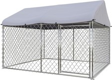 Outdoor Dog Kennel 8  x9.5  x7  with Roof, Large Metal Wire Dog Fence Enclosure