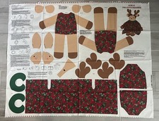 Cranston VIP Cut  Sew Fabric Panel NOELLE The Little Reindeer Christmas Doll
