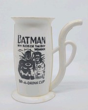 Vintage BATMAN & ROBIN Kids Sip-A-Drink Cup  5"  1966  DC Comics