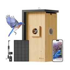 Bird House with Camera Solar Powered with Iron Guard for Outside, AI