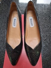 Bally Sienna Snake Leather Court Shoes Size 4.5 Excellent Condition with Box VGC