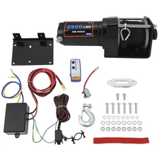 Electric Winch Synthetic Rope 12V 2500LBS Truck Trailer Towing Off Road