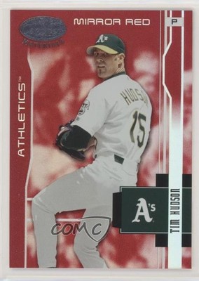2003 Leaf Certified Materials Mirror Red 96/100 Tim Hudson #136 3c7