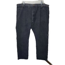 Wrangler Cowboy Cut Men's Straight Leg Jeans 44x30 Black Dark Wash Cotton Pocket