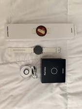 Samsung Galaxy Watch7 Silver White Silicone Band with Samsung ring size 8