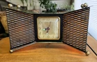 Vtg Atomic MCM TV Clock by UNITED Model 340 Spotnik Double Light Hands Glow
