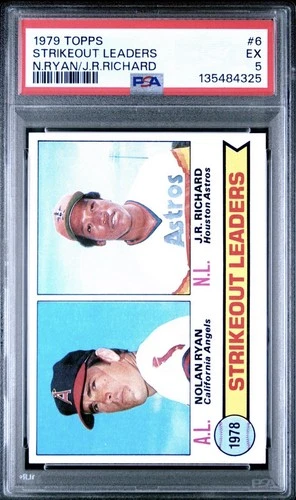 1979 Topps Strikeout Leaders Nolan Ryan J.R. Richard PSA 5 Pop 91 Rare!