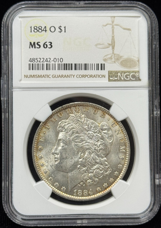 NGC MS63 1884-O US Morgan One Dollar Silver Coin S$1-010