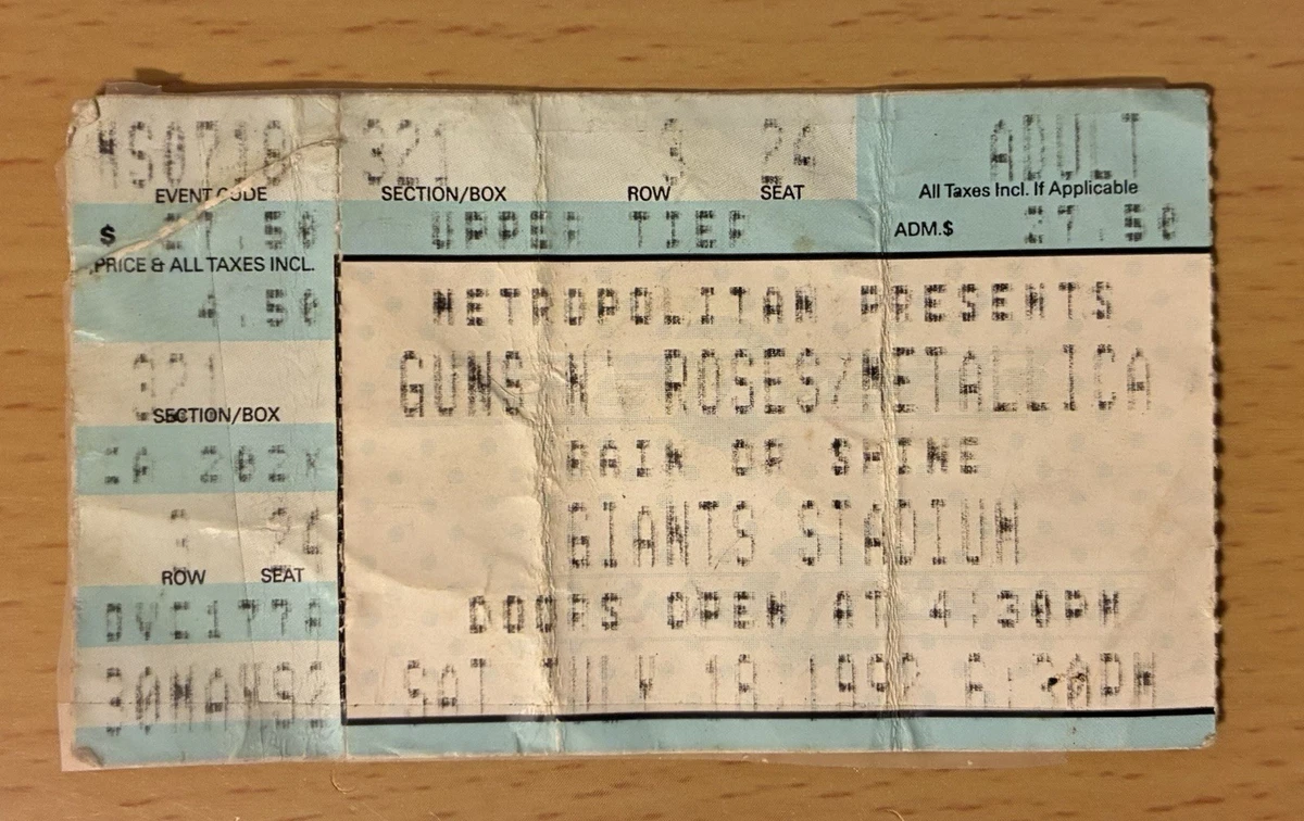 Guns N Roses Ticket Stub for sale | eBay