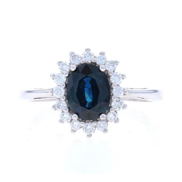 Le Vian Sapphire & Diamond Halo Ring - White Gold 14k Oval 1.92ctw