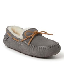 Fireside By Dearfoams Men's Victor Genuine Shearling Moccasin Slipper