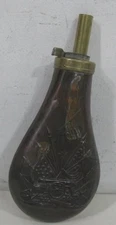 Antique Brass & Copper Black Powder Flask