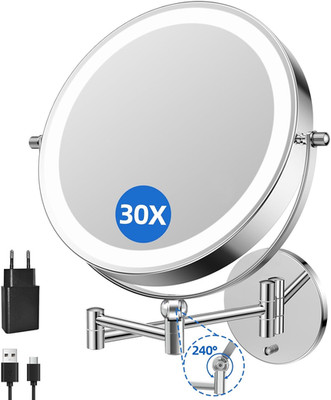FUNTOUCH 9 Zoll 5000Mah Wiederaufladbar Kosmetikspiegel Mit 1X/ 30X Vergrößerung