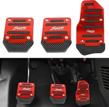 Pack-3 Car Non-Slip Pedal Pads Set, Accelerator Pedal Covers, Car B Color: Red