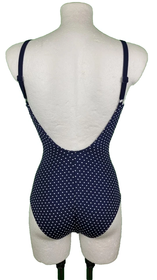 Lidea Badeanzug Größe 36 C - 38 B, C -40 B Cup Bademode Blau Weiß Reißverschluss - Bild 4 von 4