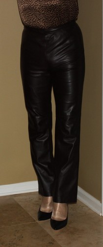 Dark Brown Soft Leather Pants Size 