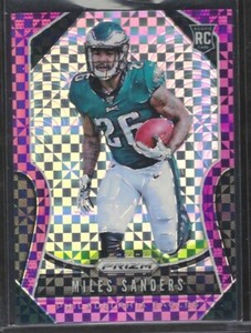 MILES SANDERS 2019 PANINI PRIZM PURPLE POWER PRIZM ROOKIE RC #D 34/49