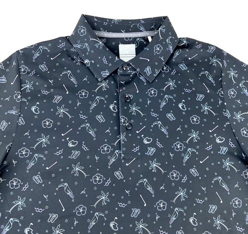 Callaway Polo Mens Opti-Dri Swing Tech Stretch All Over Golf Tropical Print LT