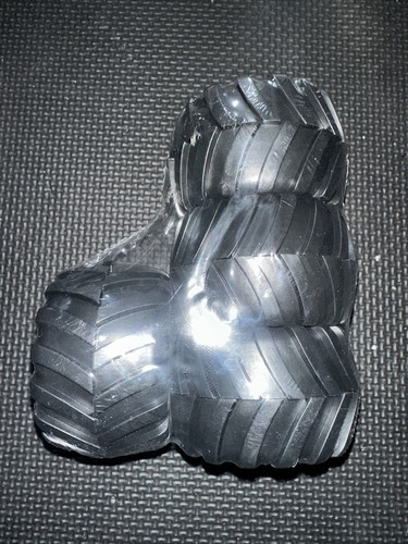 Set (4) Black RC Truck Tires Mounted Wheels 'Lightyear' 3" Round FACTORY SEALED - Picture 2 of 4
