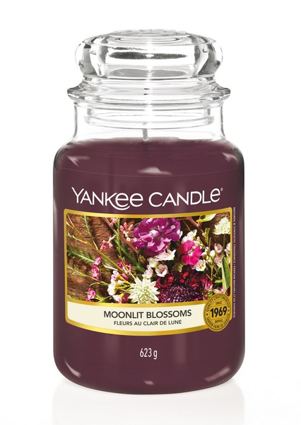 Yankee Candle Duftkerze Im Glas (Groß) Moonlit Blossoms - Brenndauer Bis 150 H-image