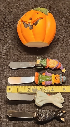 Halloween Charcuterie Spreader Set Witch Ghost BlackCat Scarecrow Jack O Lantern - Picture 8 of 9