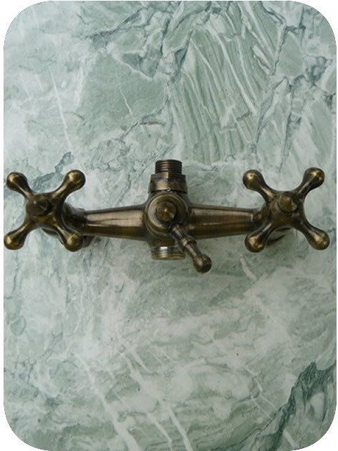 Robinet marocain douche avec inverseur fluide et têtes 1/4 tour en cuivre