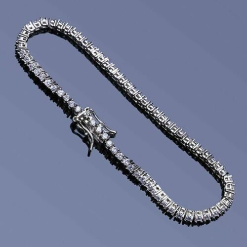7Ct Round Cut Diamond Womens Tennis Bracelet Solid 14K White Gold Over 7.25 inch - Picture 4 of 5
