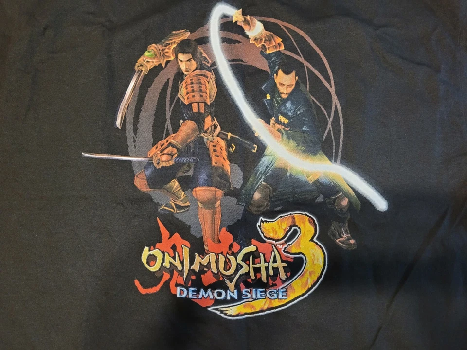 Vintage 2004 ONIMUSHA 3: Demon Siege PS2 Gaming T-Shirt Capcom Promo Y2K T-Shirt - Image 4 of 4