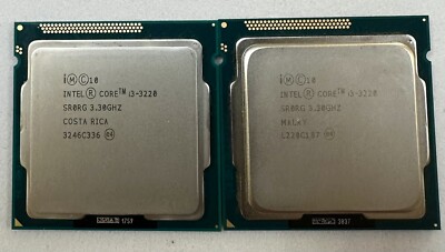 Lot Of 2 Intel Core i3-3220 SR0RG 3.30GHz 3rd Gen Dual Core LGA1155 Processor