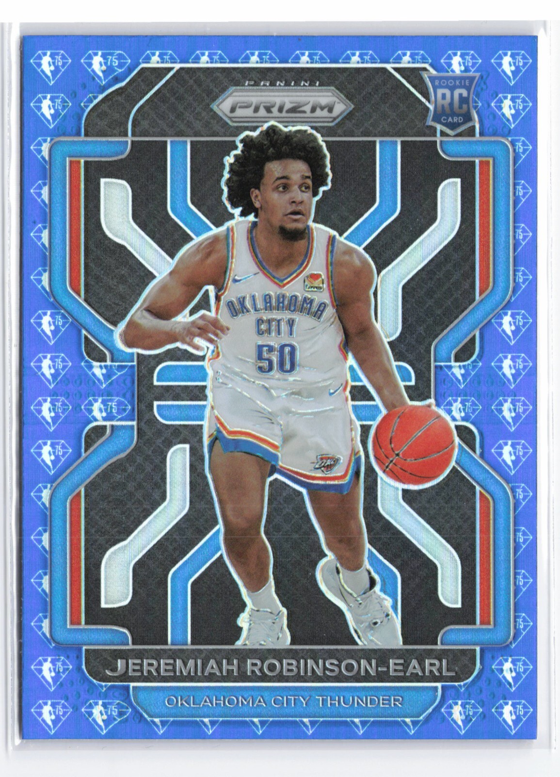2021-22 Prizm Jeremiah Robinson-Earl #319 Blue 75th Anniversary RC Thunder