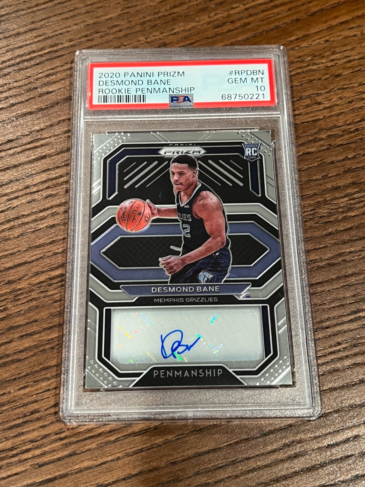 PSA 10 2020-21 Panini Prizm Desmond Bane Rookie Penmanship Auto