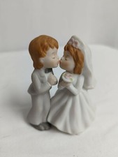Lefton bride and groom cake topper or figurine, Vintage 1983