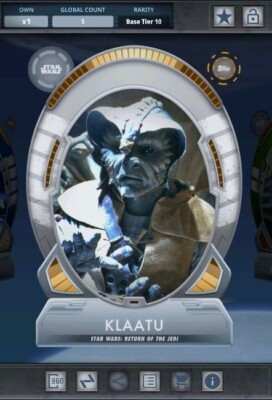 Star Wars Card Trader - 2022 Base Tier 10 54321 - Klaatu 5cc