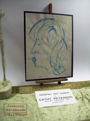 Billie Eilish Inspires 2020 C Peterson * Original Watercolor Painting Abstract - Picture 5 of 12
