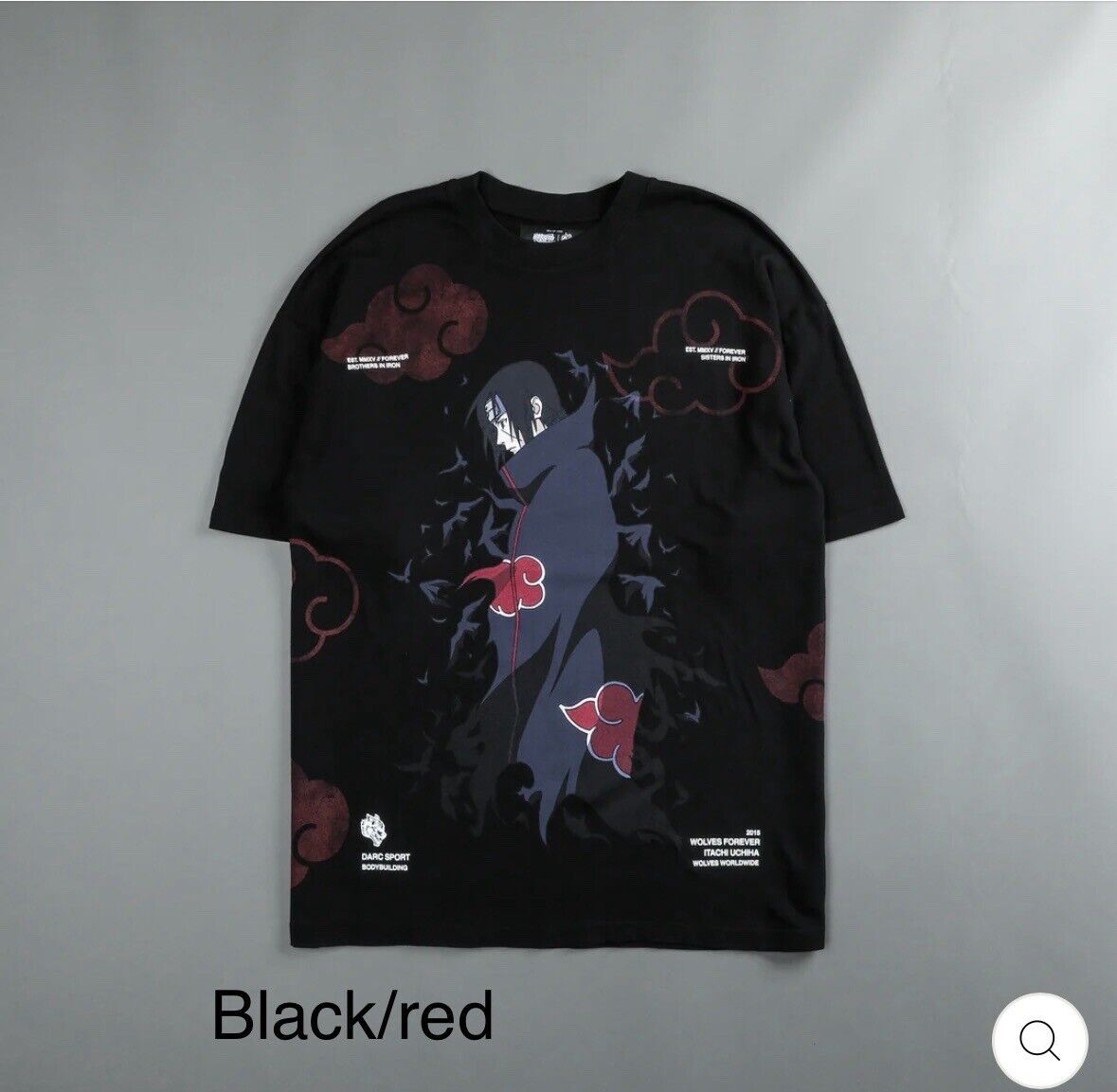 人気のファッションブランド! “ NARUTO X SPORT DARC ITACHI” (1ST AKATSUKI BLACK/RED Mサイズ