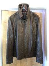John Rocha Brown Leather Jacket Size M
