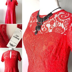 Détails Sur Corail Rouge Dentelle Mariage Invité Robe De Soirée Dété De 18 Flatteuse D Perkins Prom Afficher Le Titre Dorigine