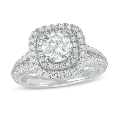  Vera Wang Love Collection 1 Ct Round Cut CZ-Stone Wedding Ring Sterling Silver