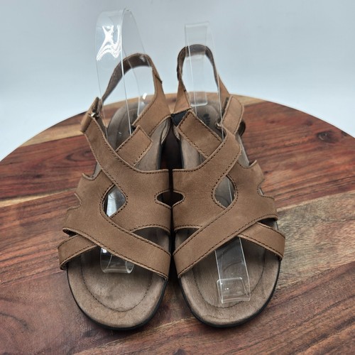 Spring Step Edelweiss Sandals Womens 39 / 8.5 Brown Nubuck Strappy Wedge Comfort - Picture 3 of 12