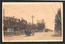 Horse Trolley Torresdale Ave North Tyson St Tacony Philadelphia PA RPPC Postcard