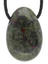 Drachenblut Jaspis Tropfenanhänger mit Baumwollband gebohrt | Edelstein Schmuck