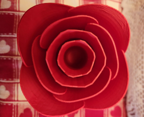 Large 3-D Printed Love Red Rose "Everlasting" Flower Valentines Mothers Day Yard - Picture 3 of 14