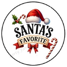 SANTAS FAVORITE CHRISTMAS ENVELOPE SEALS LABELS STICKERS PARTY FAVORS
