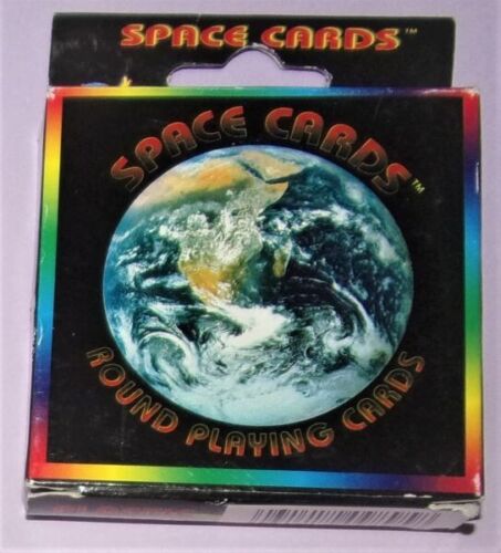 VINTAGE 1990s ROUND PLAYING SPACE CARDS – EARTH FROM SPACE. NEW IN PACKAGE. - Picture 2 of 4