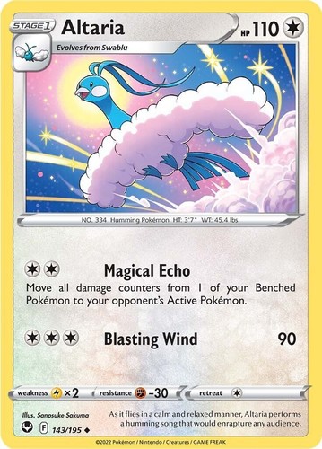1x Altaria 143/195 Silver Tempest Pokemon TCG Card NM | eBay 1x Altaria 143/195 Silver Tempest Pokemon TCG Card NM | eBay