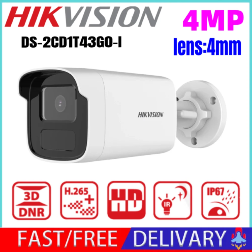 Hikvision DS-2CD1T43G0-I 4MP Fixed Bullet Network Kamera POE