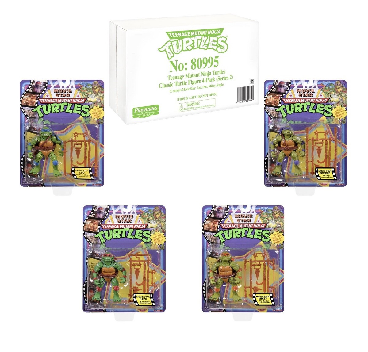 TMNT 4 Pack 1991 Classic Movie Star Teenage Mutant Ninja TMNT 4 Pack 1991 Classic Movie Star Teenage Mutant Ninja